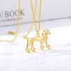 Vintage Dog Necklace Gold Stainless Steel Chain