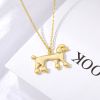 Vintage Dog Necklace Gold Stainless Steel Chain