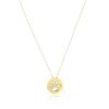 14k Yellow Gold Necklace with Dog Paw Print Symbol in Mother of Pearl