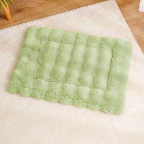 Winter Warm Cat Mat, Sleeping Plush Pet Mat (Option: Light Green-L)