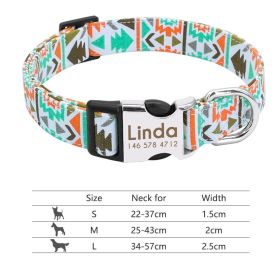 Adjustable Nylon Dog Collar Personalized Dogs Cat ID (Option: 217Orange-L)