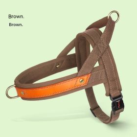 Dog's Straps Dog Breast Collar Hand Holding Rope Vest-style Jarre Aero Bull Dog Leash (Option: Earth Brown Single Chest Back-M)