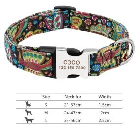 Adjustable Nylon Dog Collar Personalized Dogs Cat ID (Option: 019RedGreen-M)