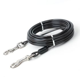 Double Hook Wire Rope Dog Leash (Option: Black Double Horse Iron Hook-5mm, 3 M)