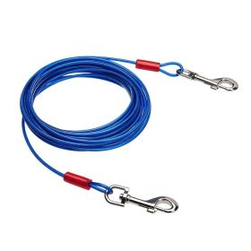 Double Hook Wire Rope Dog Leash (Option: Blue Double Horse Iron Hook-5mm, 3 M)