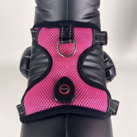 LED Luminous Pet Harness USB Charging (Option: Pink-L)