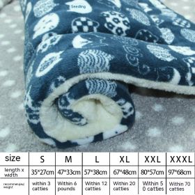 Winter Pet Mat Cat Nest Flannel Kennel Blanket Cat Pad Pet Bed (Option: Blue Lucky Cat-M)