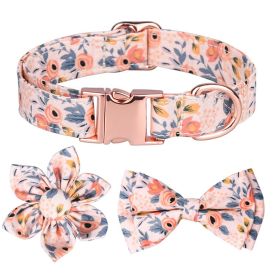 Detachable Hexapetalous Flowers Dog Collar (Option: Orange-S)