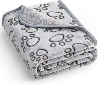 Pet Blanket Flannel Cut Flower Footprints (Option: Gray Edging-XL)