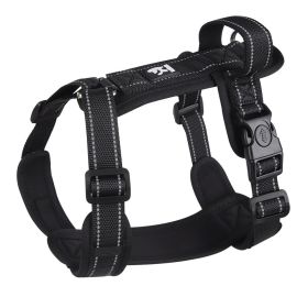 Dog Hand Holding Rope Chest Strap Reflective Vest Explosion-proof Medium Large Dog Pet Traction Dog Leash (Option: Black-XL)