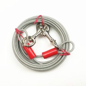 Double Hook Wire Rope Dog Leash (Option: White Double Zinc Alloy-5mm, 3 M)